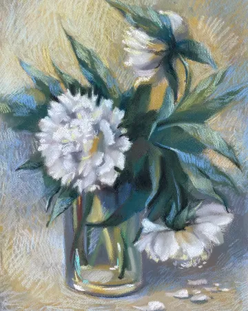White Peony Vase
